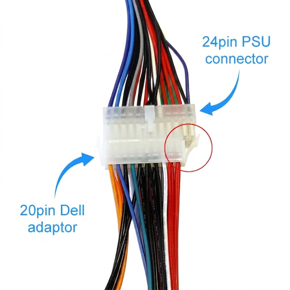 Dell 20-pin and 6-pin PSU adaptor