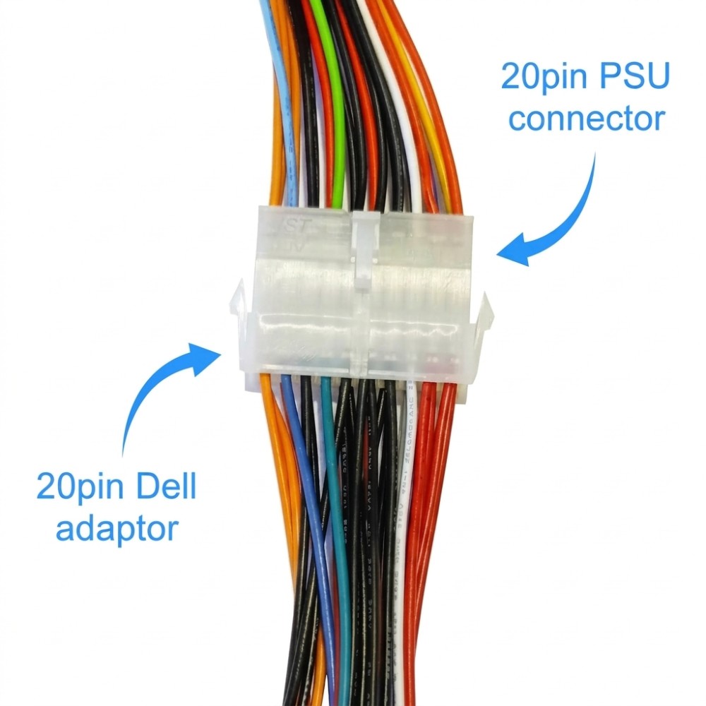 Dell 20-pin and 6-pin PSU adaptor