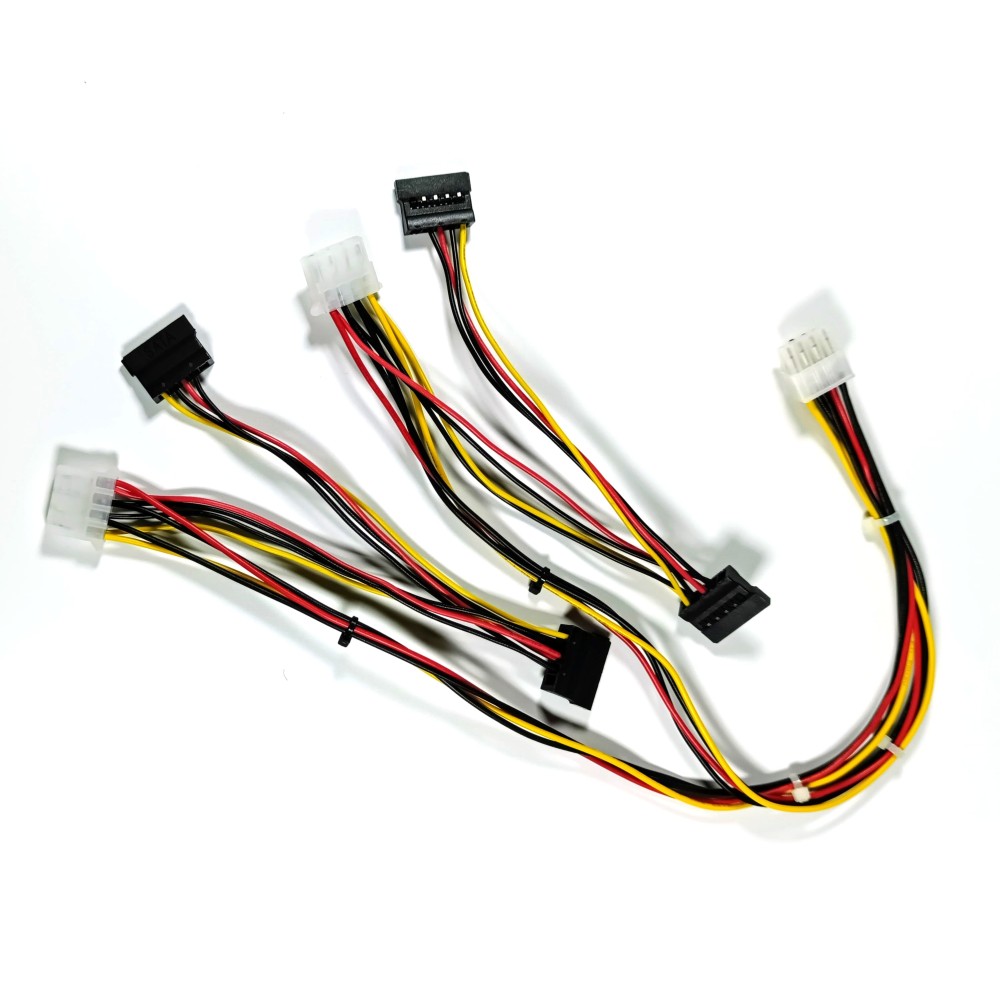 8-pin (board) to SATA Fujitsu cable 8-pin to 4-SATA and 2-Molex Fujitsu power cable adaptor