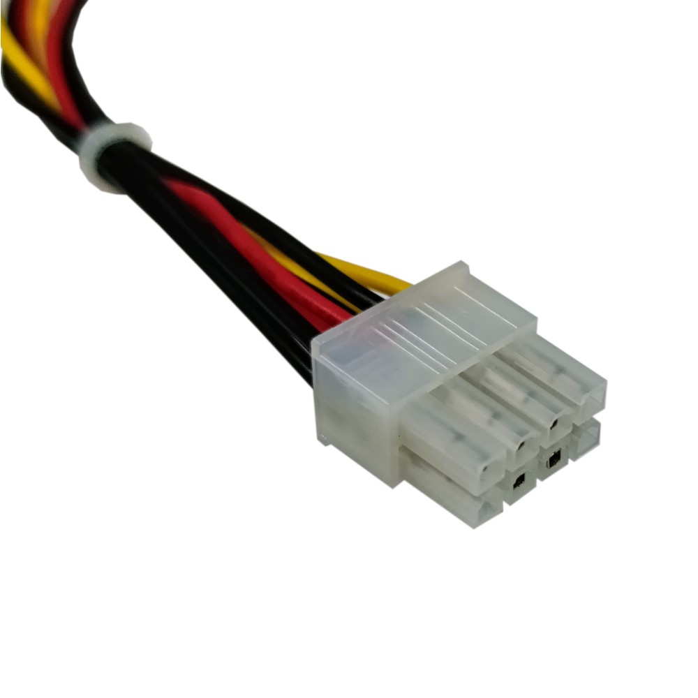 8-pin (board) to SATA Fujitsu cable 8-pin to SATA Fujitsu cable connector with black, red, yellow wires, overview