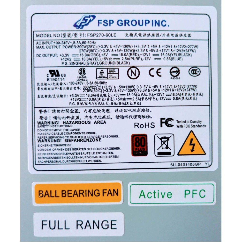 FSP270-60LE 1U Flex PSU FSP270-60LE 1U Flex PSU