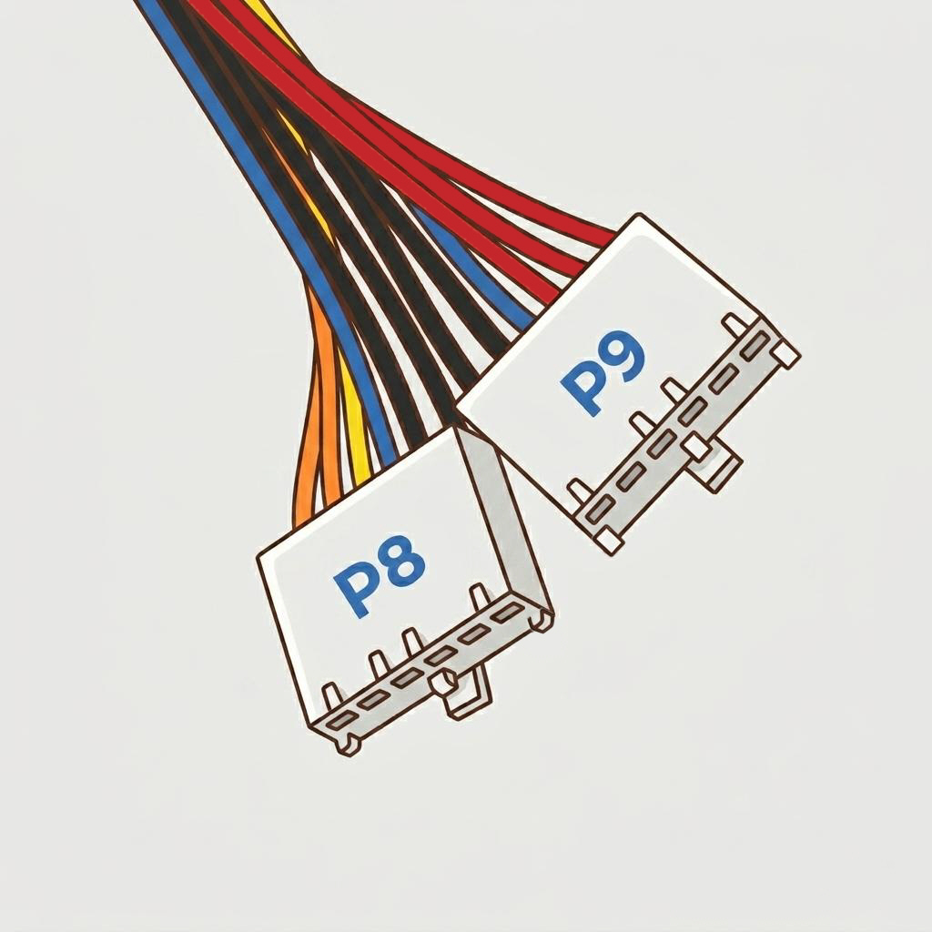 P8 and P9 AT PSU connectors