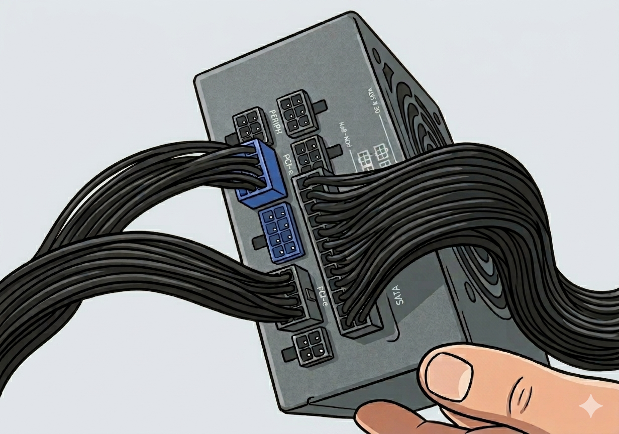 modular PSU with detachable cables