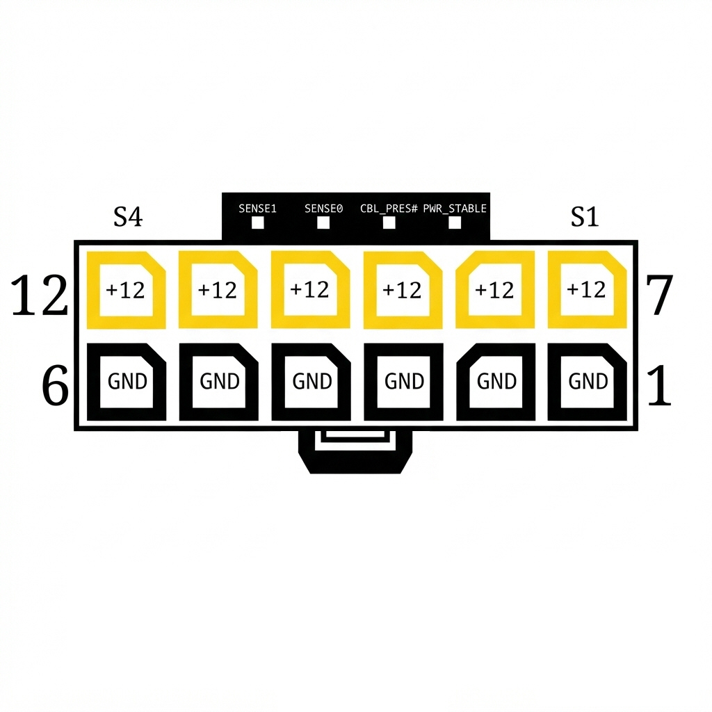 12VHPWR 12 plus 4 pin connector pinout diagram
