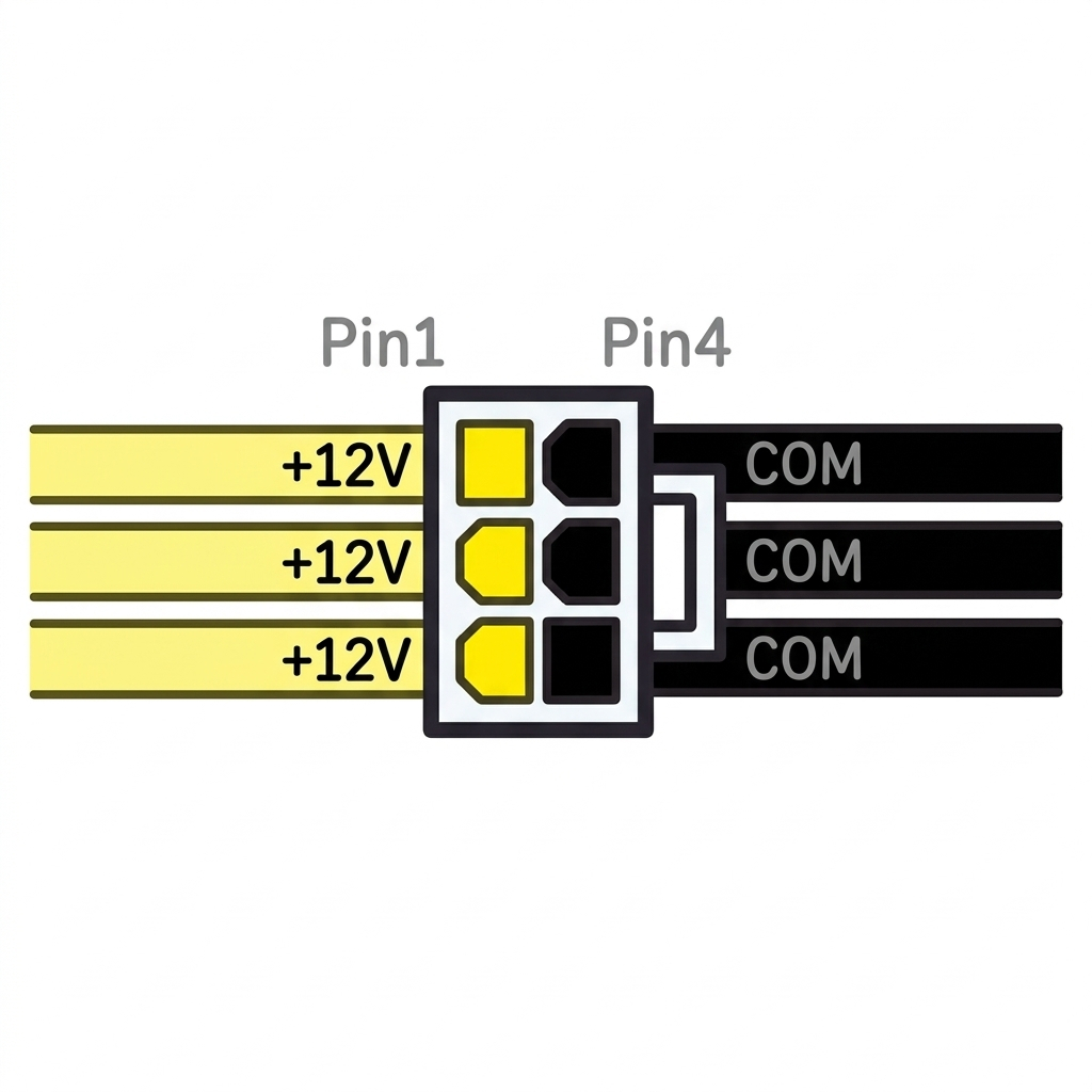 6-pin PCIe connector pinout diagram
