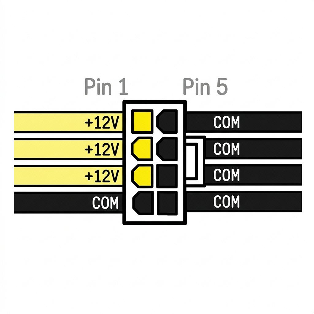 8-pin 6+2 PCIe connector pinout diagram